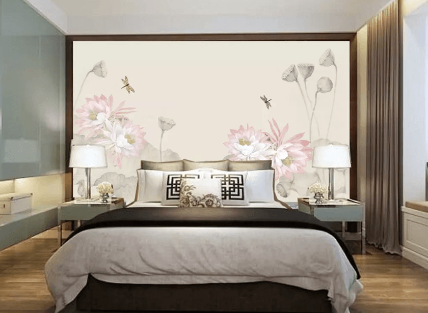 3D Dragonfly Lotus Seed 1346 Wallpaper AJ Wallpaper 2 