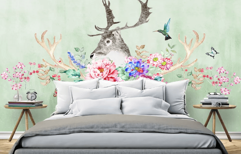 3D Antler Flower 1327 Wallpaper AJ Wallpaper 2 