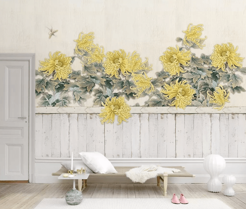 3D Yellow Chrysanthemum 1282 Wallpaper AJ Wallpaper 2 