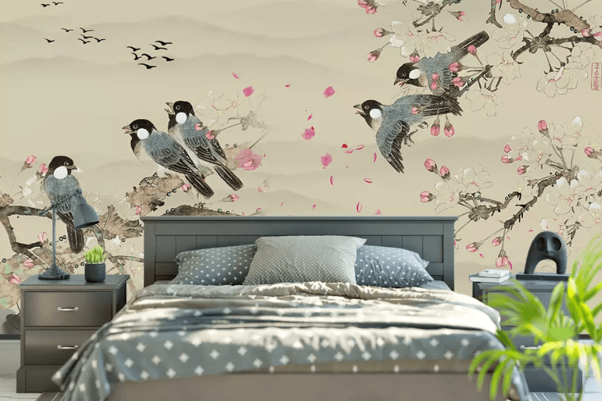 3D Bird Petals Flying 1260 Wallpaper AJ Wallpaper 2 