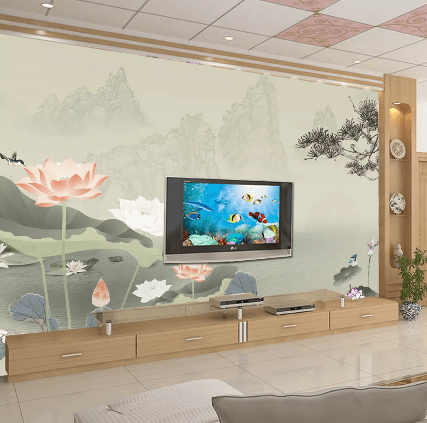 3D Beautiful Lotus Pond 1259 Wallpaper AJ Wallpaper 2 