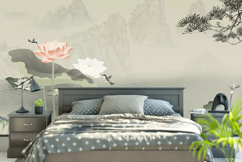 3D Beautiful Lotus Pond 1259 Wallpaper AJ Wallpaper 2 
