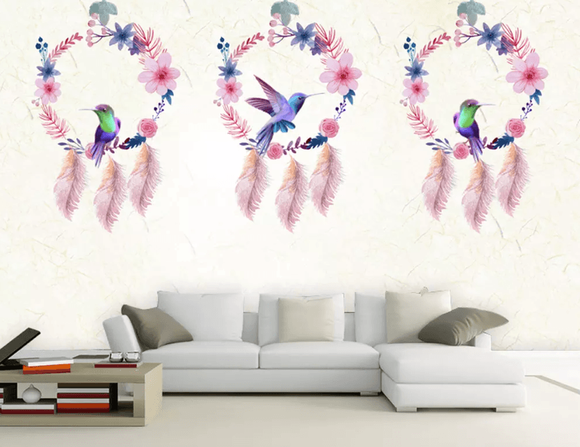 3D Circle Feather Decoration 1253 Wallpaper AJ Wallpaper 2 