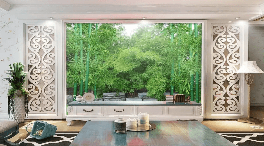 3D Bamboo Forest Stone 1234 Wallpaper AJ Wallpaper 2 