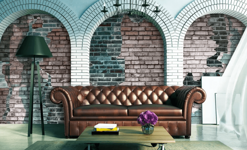 3D Brick Wall Faded 1109 Wallpaper AJ Wallpaper 2 