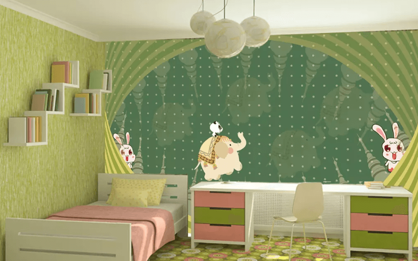 3D Panda Ride Elephant 1104 Wallpaper AJ Wallpaper 2 