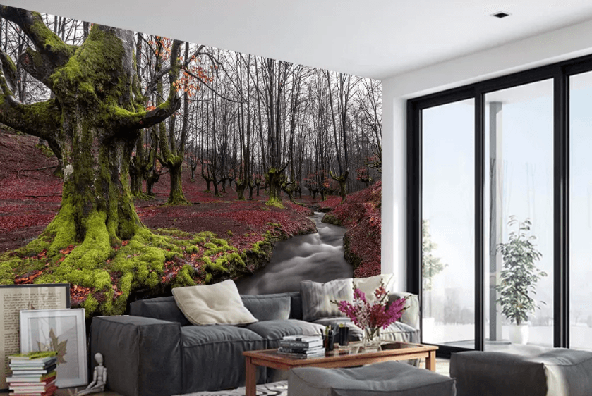 3D Red Leaf Tree 1063 Wallpaper AJ Wallpaper 2 