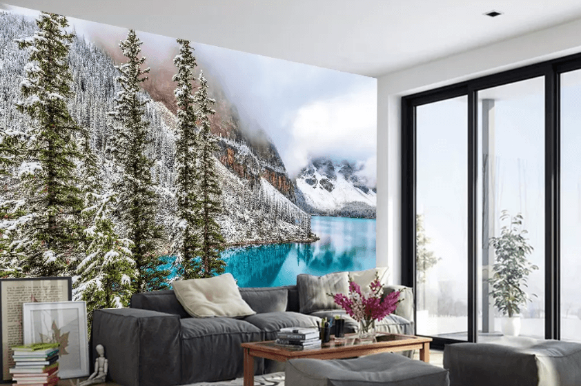 3D Snow Tree River 1061 Wallpaper AJ Wallpaper 2 