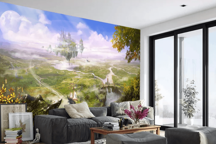 3D Aerial Castle Ship 1064 Wallpaper AJ Wallpaper 2 