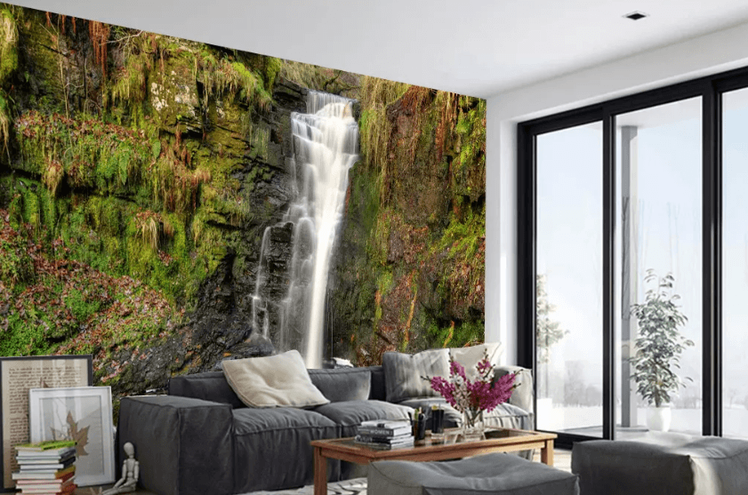 3D Moss Waterfall 1057 Wallpaper AJ Wallpaper 2 