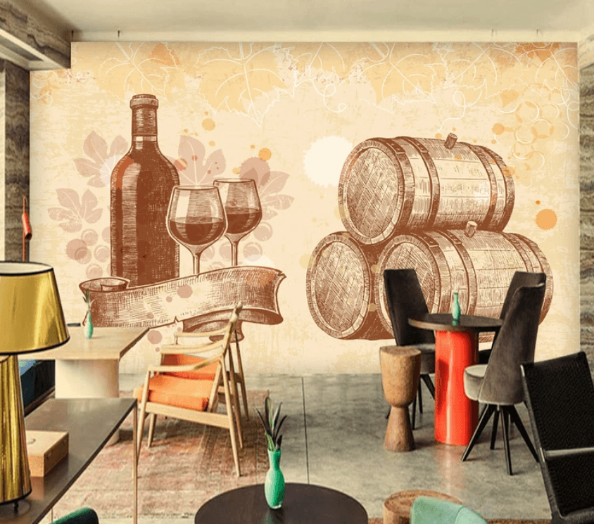 3D Wine Barrel 969 Wallpaper AJ Wallpaper 2 