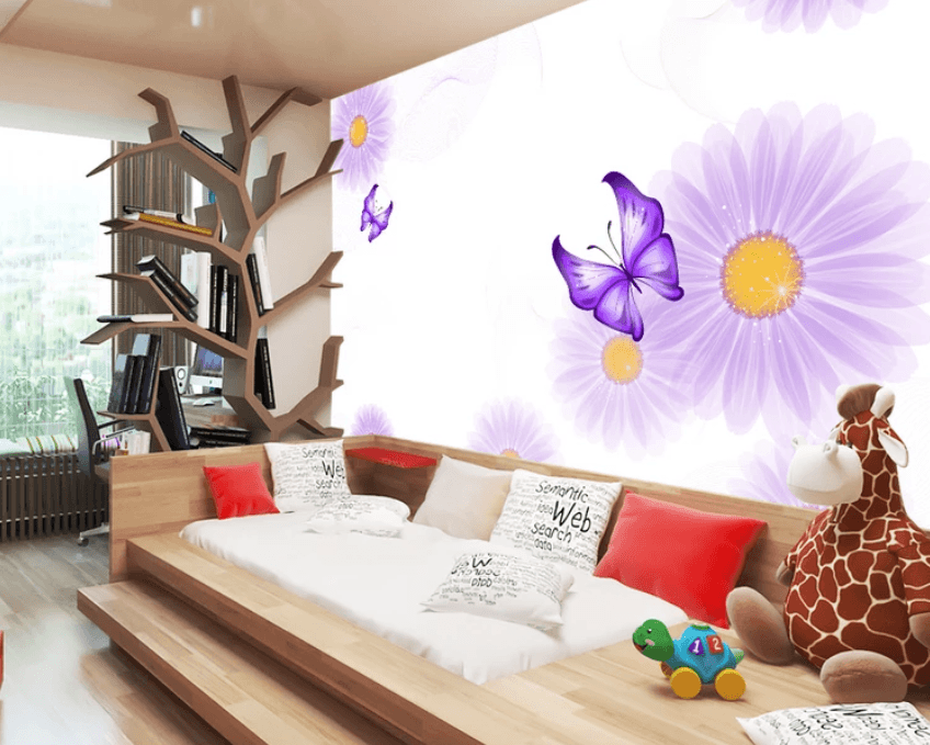 3D Purple Butterfly 942 Wallpaper AJ Wallpaper 2 