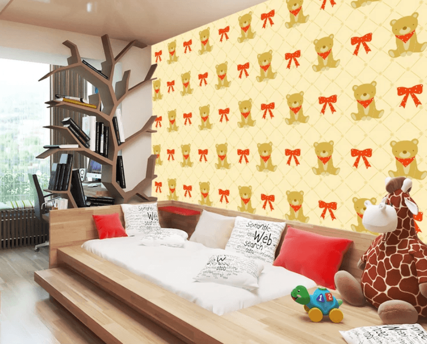 3D Teddy Bear Bow 931 Wallpaper AJ Wallpaper 2 