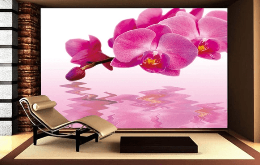 3D River Flower Reflection 851 Wallpaper AJ Wallpaper 2 