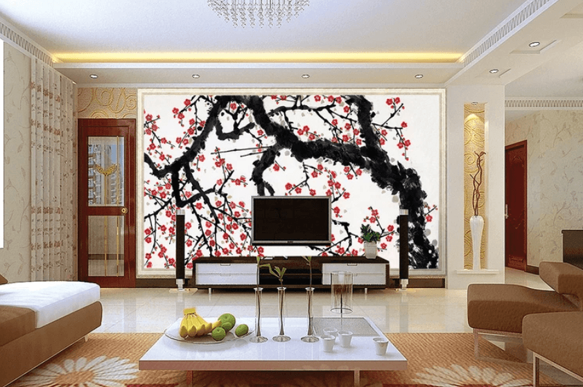 3D Ink Painting Plum Blossom 827 Wallpaper AJ Wallpaper 2 