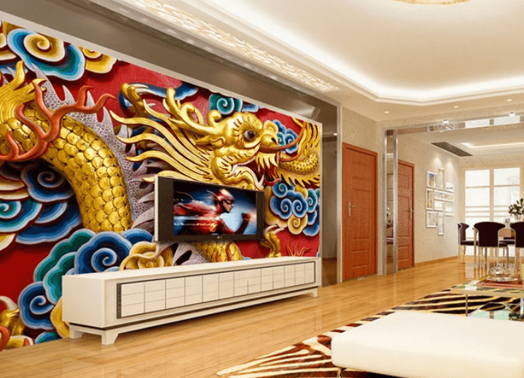 3D Gold Dragon 806 Wallpaper AJ Wallpaper 2 