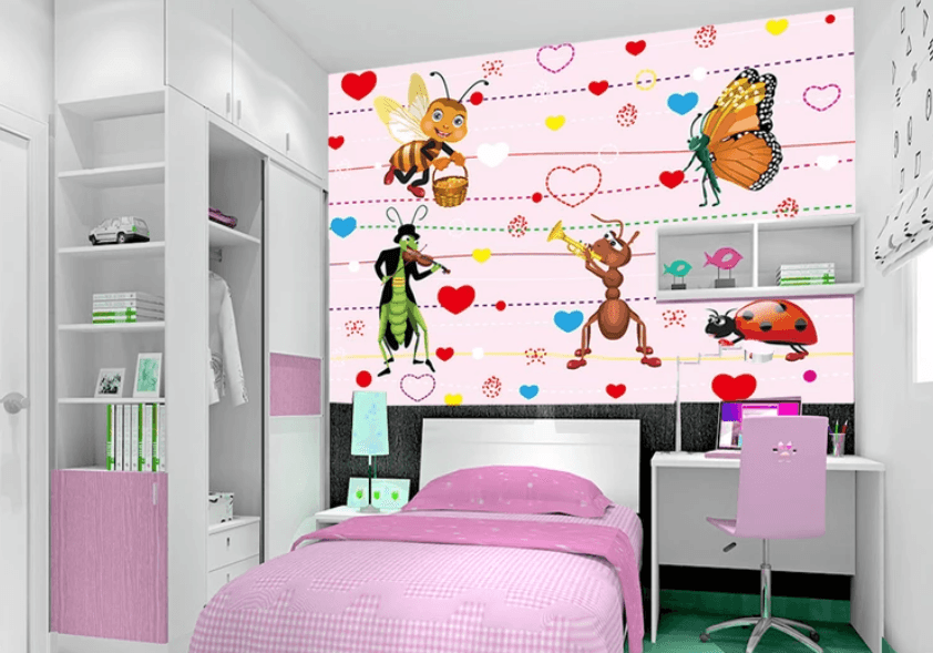 3D Cartoon Ant Butterfly 738 Wallpaper AJ Wallpaper 2 