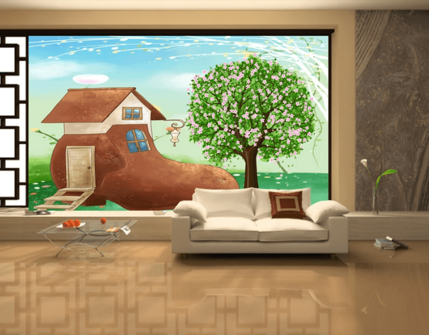 3D Cottage Tree 719 Wallpaper AJ Wallpaper 2 