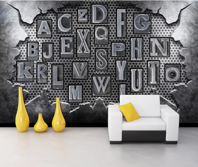 3D Alphabet Wall 2016 Wall Murals Wallpaper AJ Wallpaper 2 