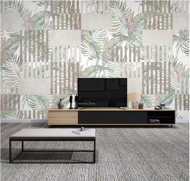 3D Grey Leaves 2150 Wall Murals