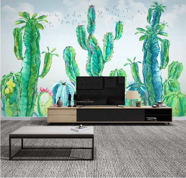 3D Green Cactus 2203 Wall Murals Wallpaper AJ Wallpaper 2 
