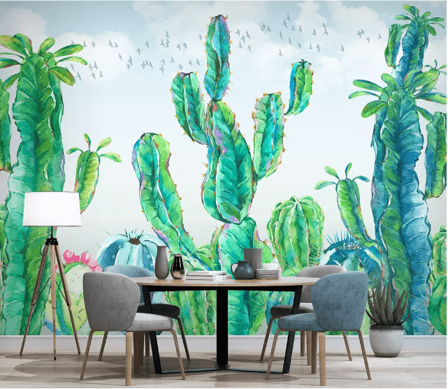 3D Green Cactus 2203 Wall Murals Wallpaper AJ Wallpaper 2 