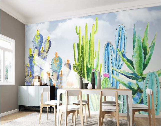 3D Green Cactus 2204 Wall Murals Wallpaper AJ Wallpaper 2 