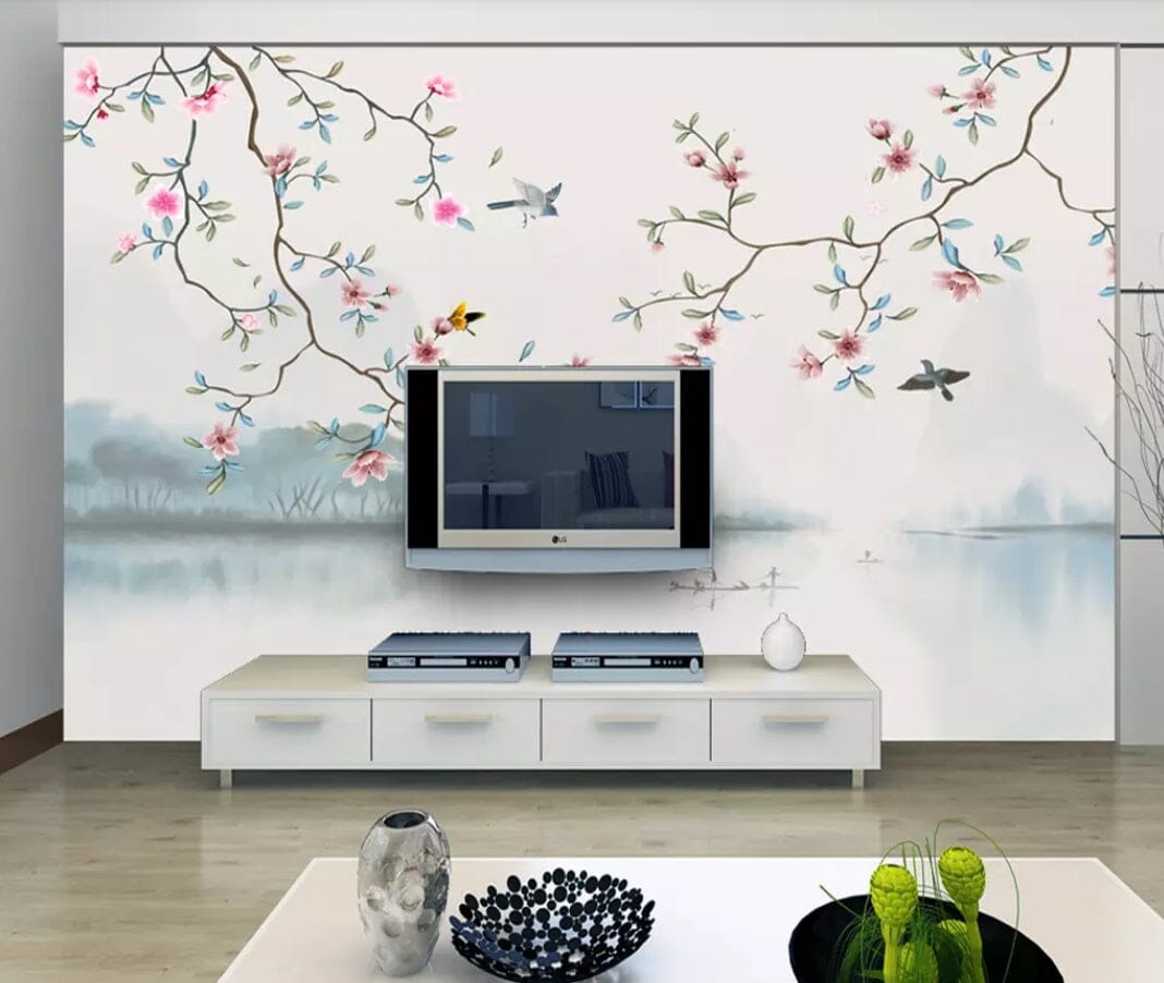 3D Flower Bird 2364 Wall Murals Wallpaper AJ Wallpaper 2 