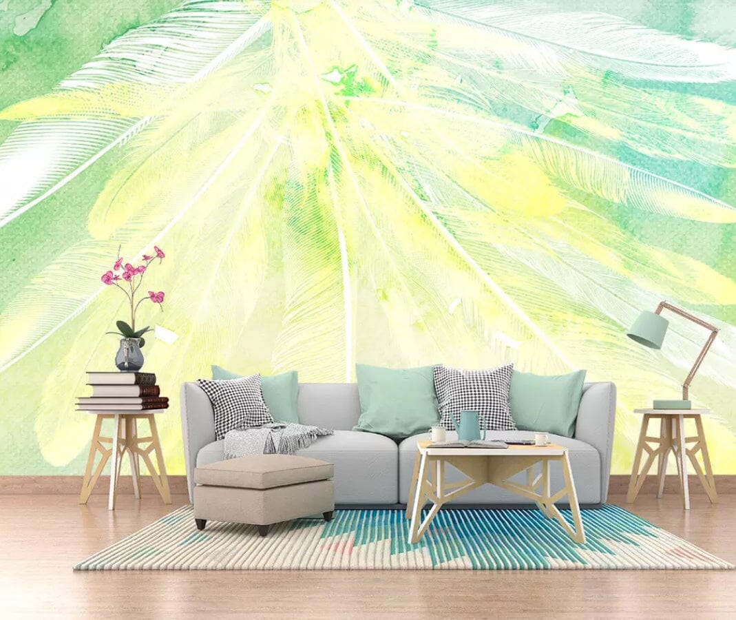 3D Yellow Feather 2365 Wall Murals Wallpaper AJ Wallpaper 2 