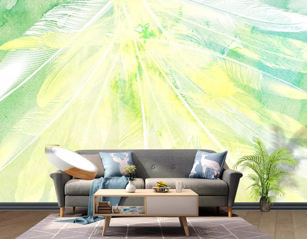 3D Yellow Feather 2365 Wall Murals Wallpaper AJ Wallpaper 2 