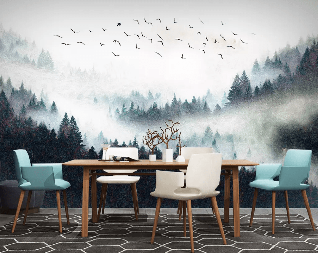 3D Foggy Forest 1164 Wall Murals Wallpaper AJ Wallpaper 2 