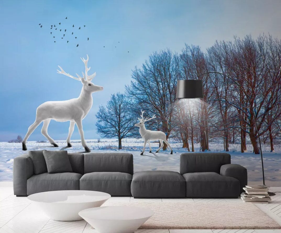 3D Forest Deer 1484 Wall Murals Wallpaper AJ Wallpaper 2 