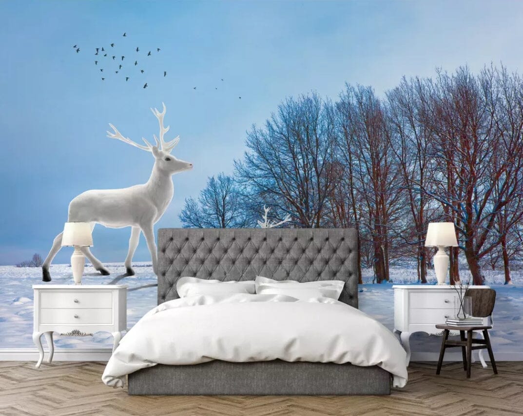 3D Forest Deer 1484 Wall Murals Wallpaper AJ Wallpaper 2 