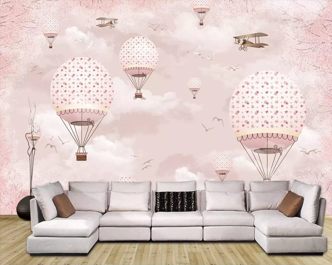3D Pink Parachute 1501 Wall Murals Wallpaper AJ Wallpaper 2 