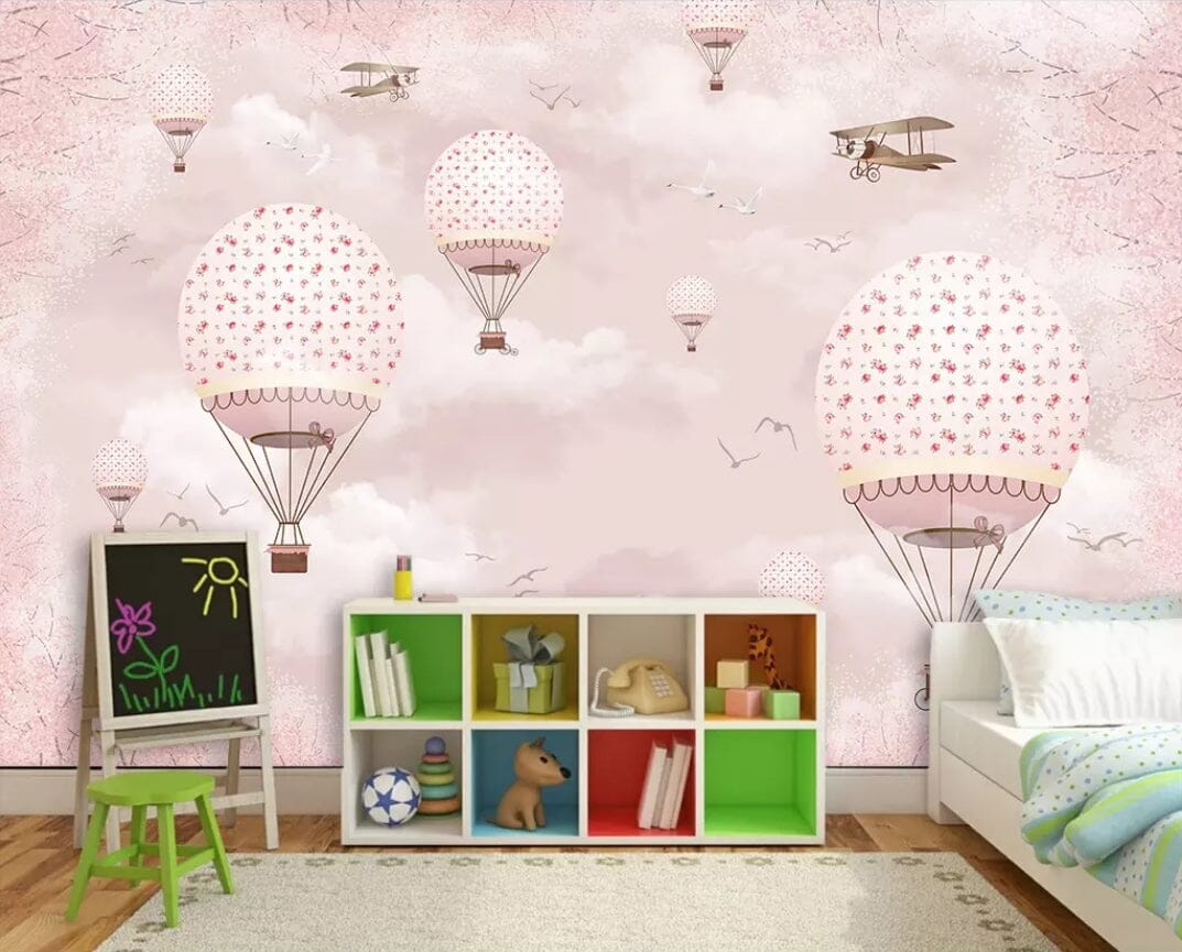 3D Pink Parachute 1501 Wall Murals Wallpaper AJ Wallpaper 2 