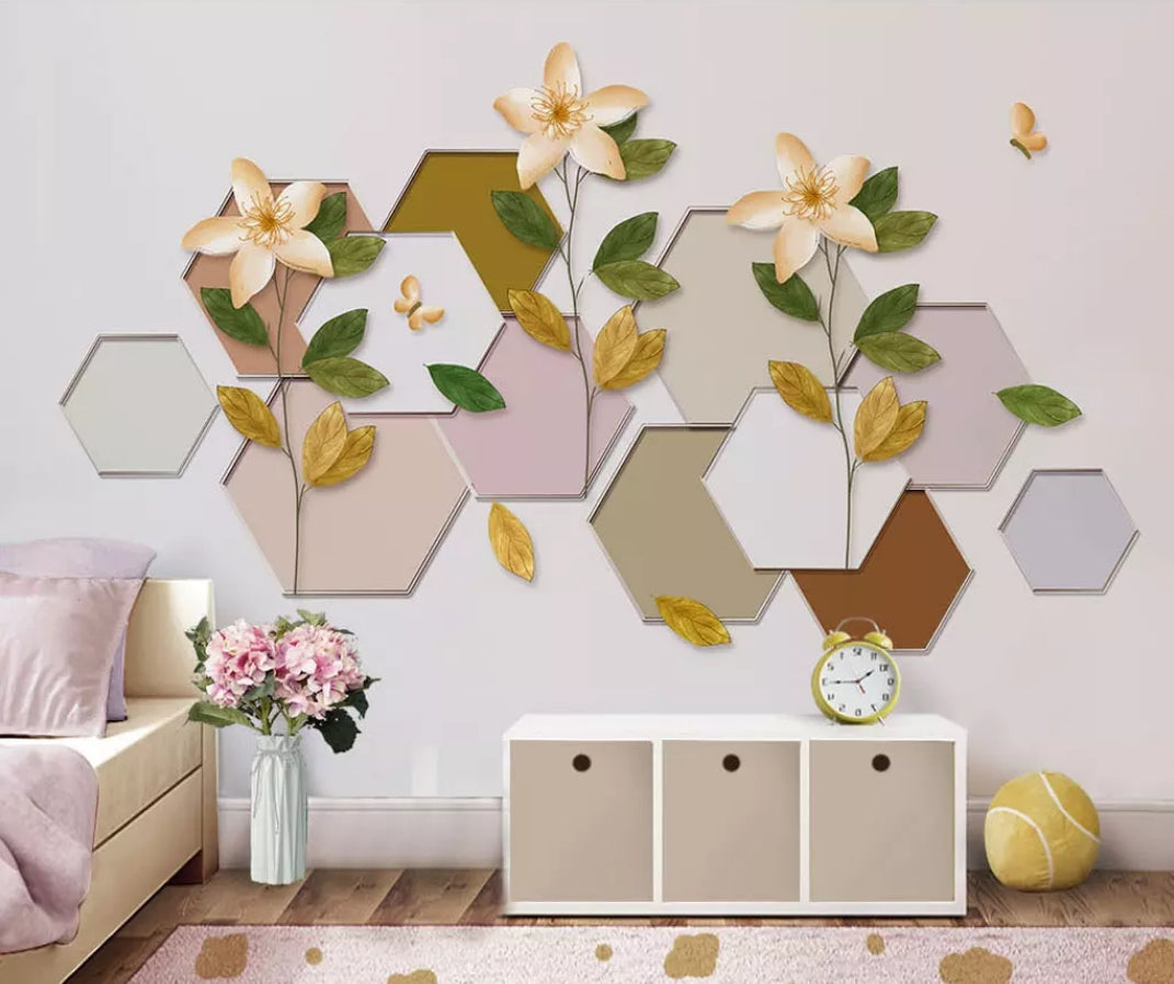 3D Geometric Pattern Flower 957 Wall Murals Wallpaper AJ Wallpaper 2 