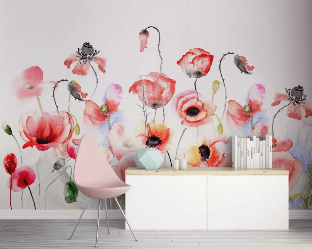 3D Red Flowers 2268 Wall Murals Wallpaper AJ Wallpaper 2 