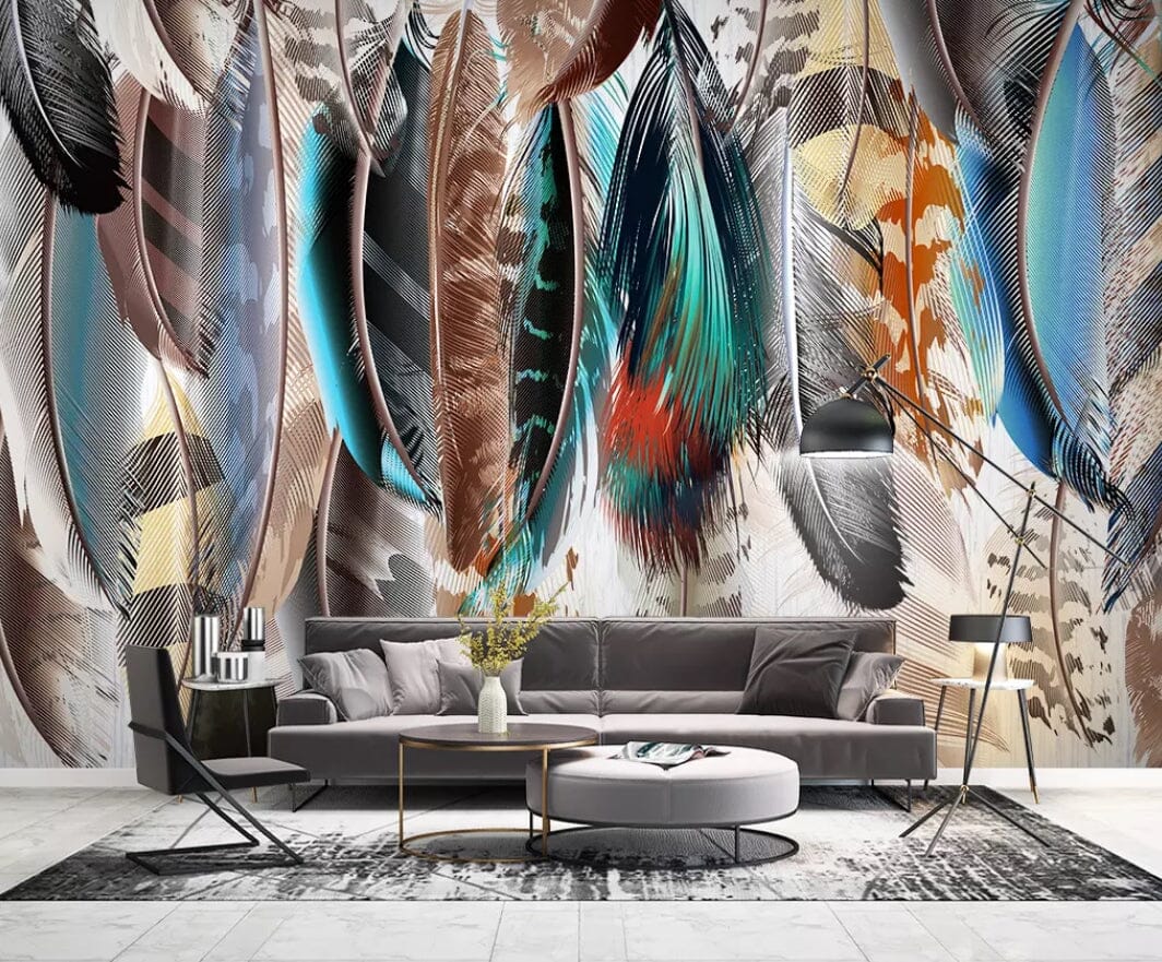 3D Colored Feathers 2199 Wall Murals Wallpaper AJ Wallpaper 2 