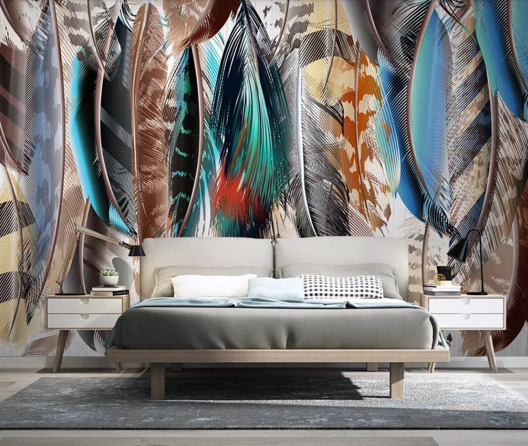 3D Colored Feathers 2199 Wall Murals Wallpaper AJ Wallpaper 2 
