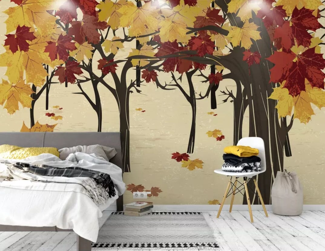 3D Colored Leaves 1404 Wall Murals Wallpaper AJ Wallpaper 2 