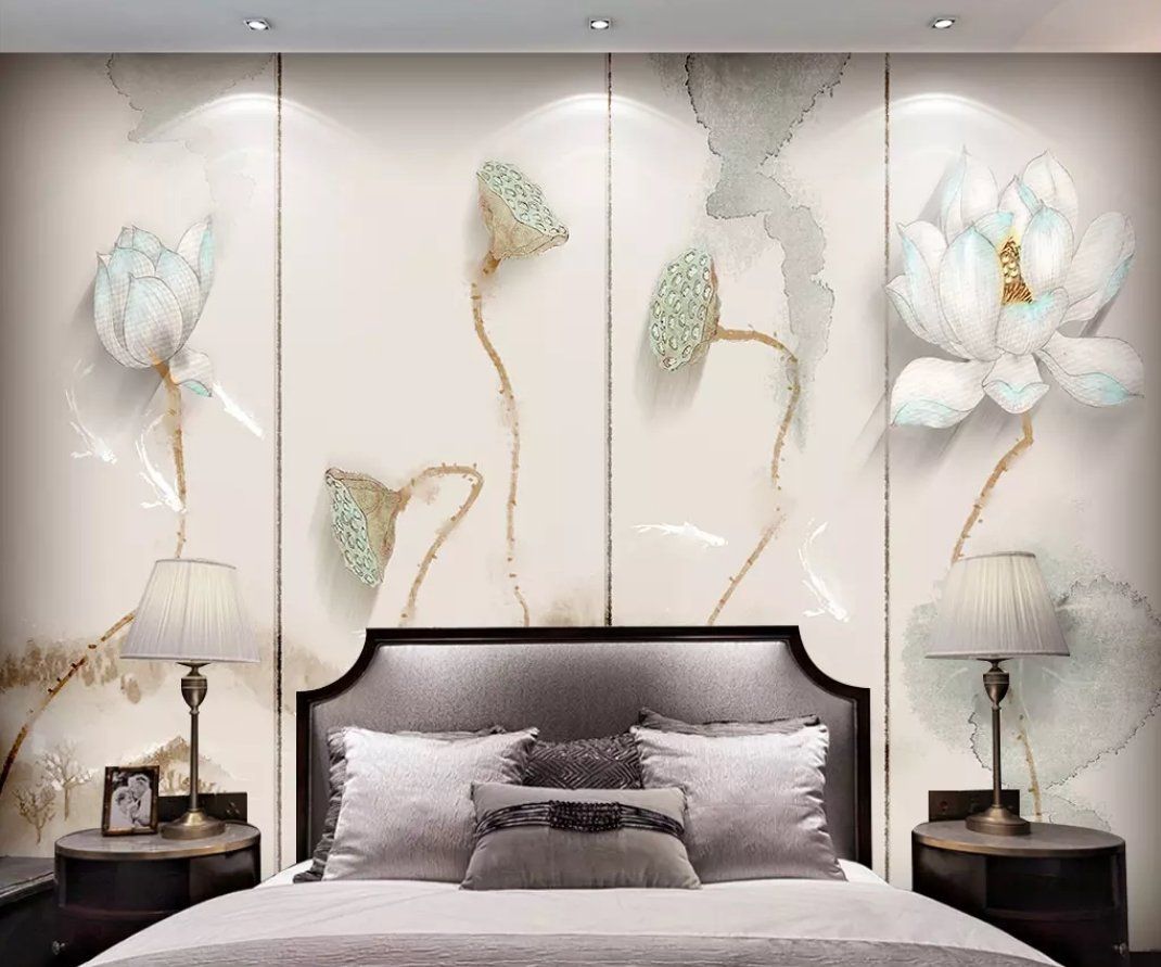 3D Lotus 1308 Wall Murals Wallpaper AJ Wallpaper 2 