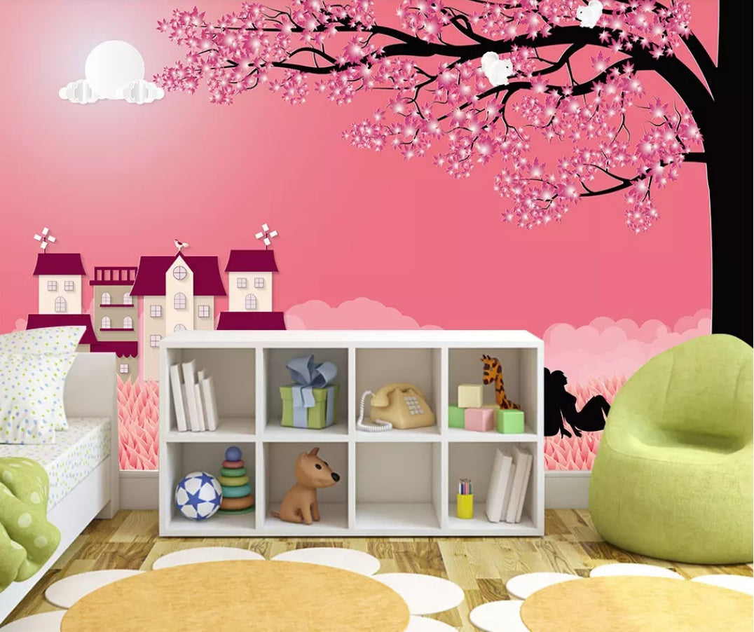 3D Pink House 1217 Wall Murals Wallpaper AJ Wallpaper 2 