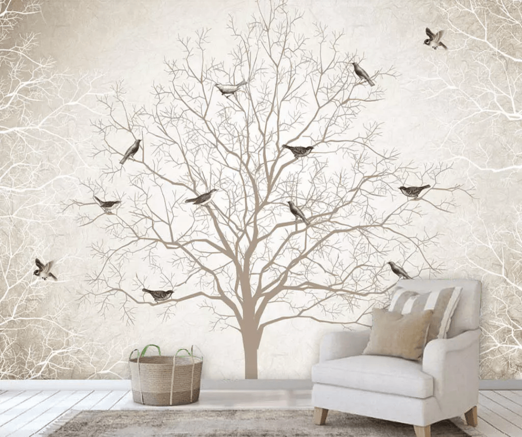 3D Tree Bird 893 Wall Murals Wallpaper AJ Wallpaper 2 