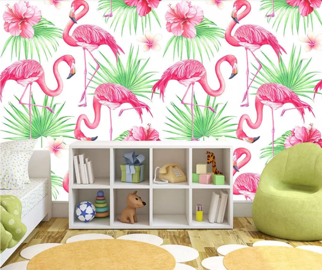 3D Pink Flamingo 1438 Wall Murals Wallpaper AJ Wallpaper 2 