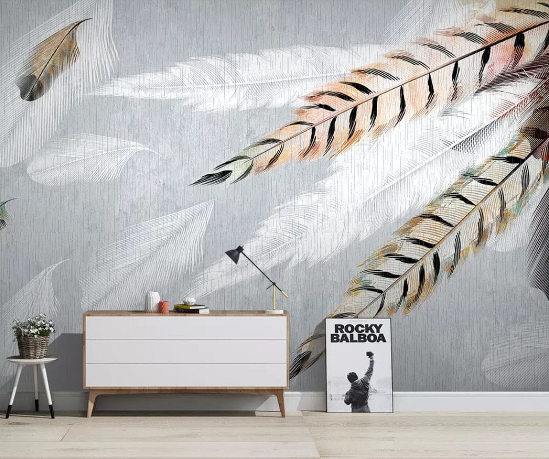 3D Long Feather 2123 Wall Murals Wallpaper AJ Wallpaper 2 