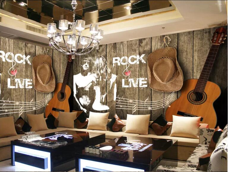 3D Guitar Hat 907 Wall Murals Wallpaper AJ Wallpaper 2 