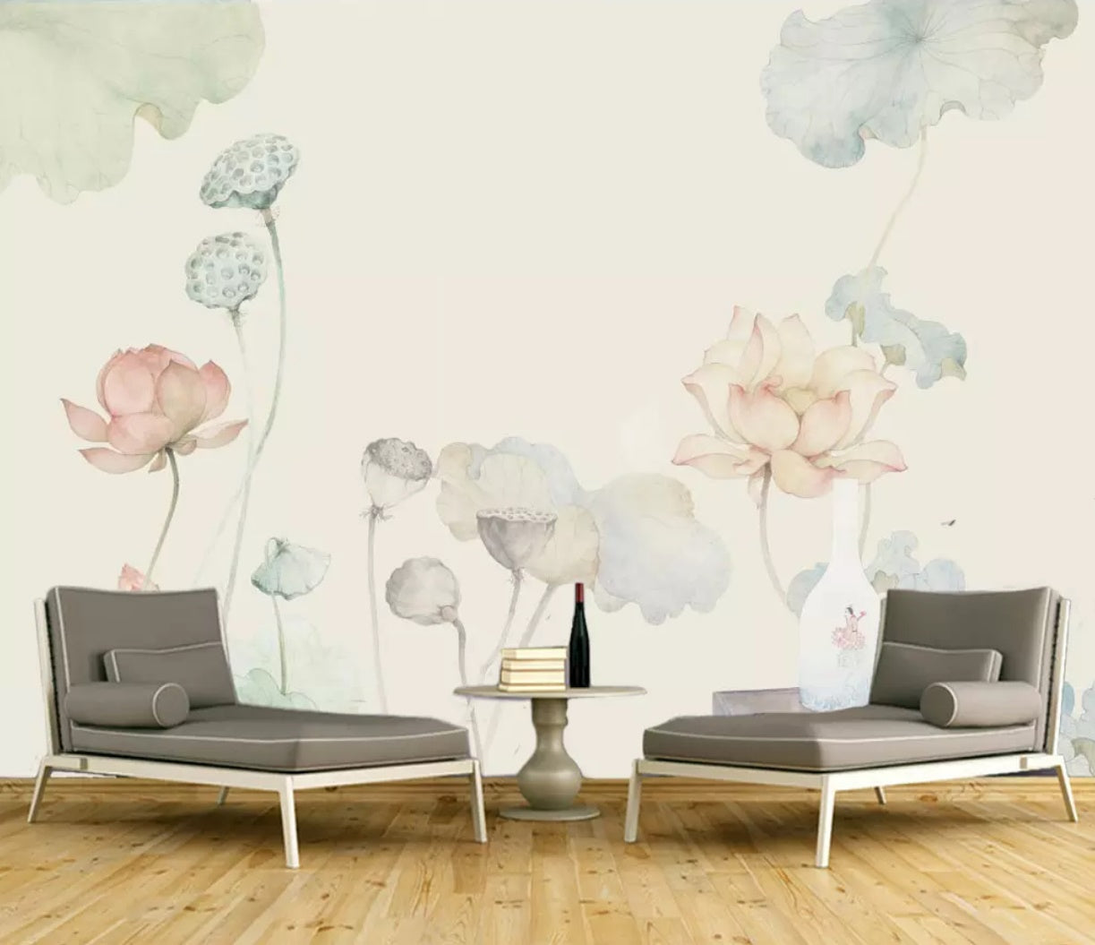 3D Lotus Pond 1202 Wall Murals Wallpaper AJ Wallpaper 2 
