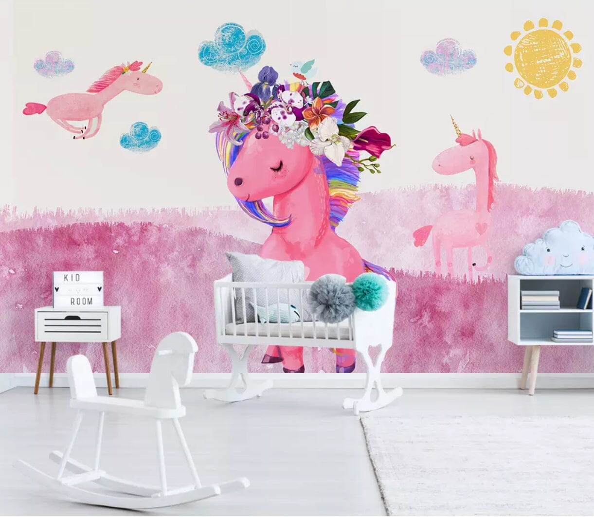3D Pink Unicorn 1726 Wall Murals Wallpaper AJ Wallpaper 2 