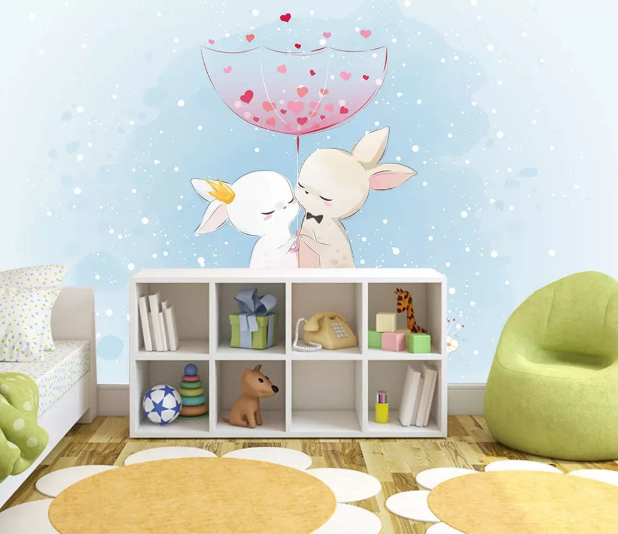 3D Cute Rabbit 1311 Wall Murals Wallpaper AJ Wallpaper 2 