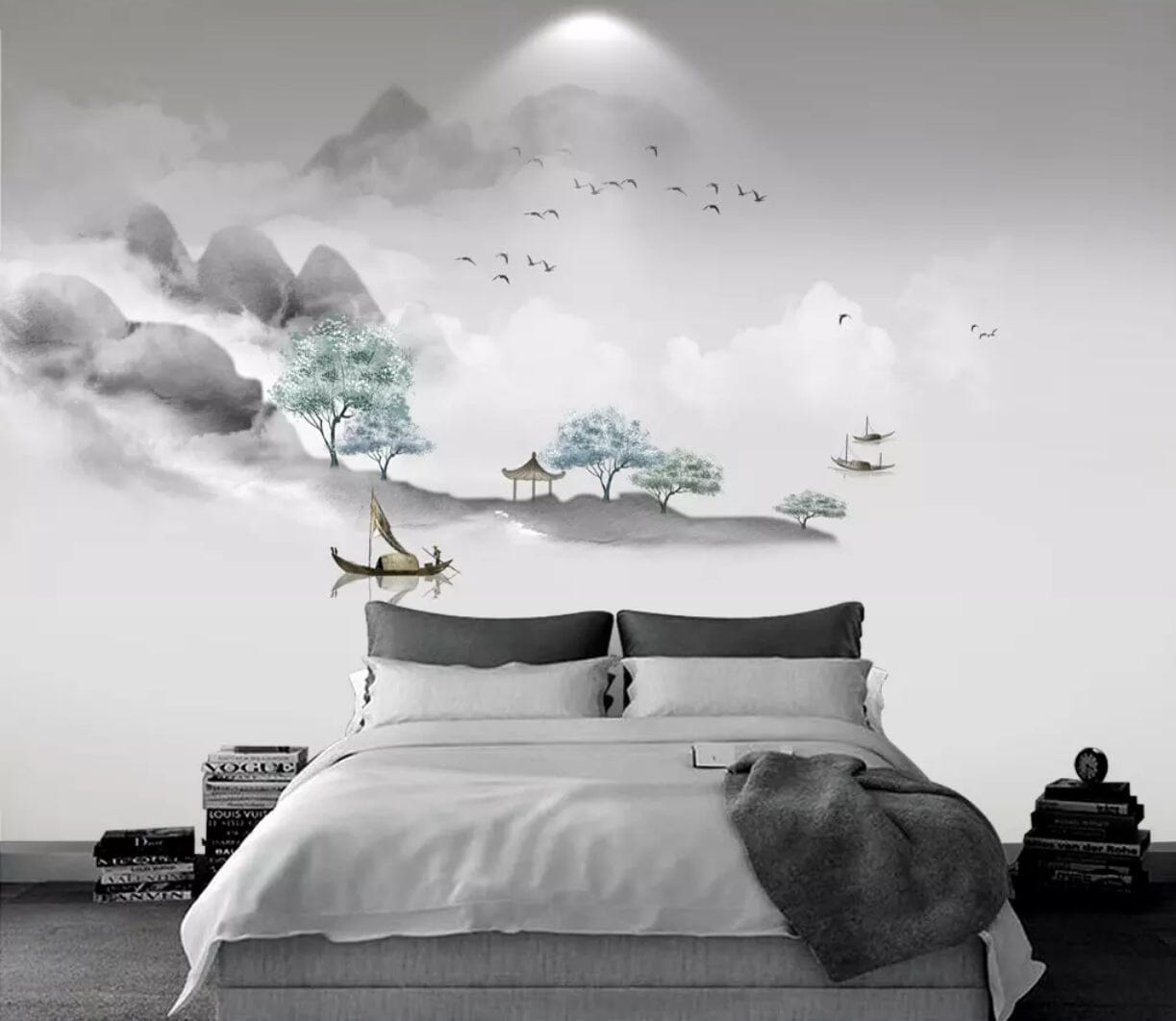 3D Tree Boat 1767 Wall Murals Wallpaper AJ Wallpaper 2 